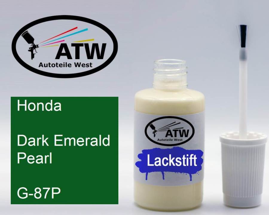 Honda, Dark Emerald Pearl, G-87P: 20ml Lackstift, von ATW Autoteile West.